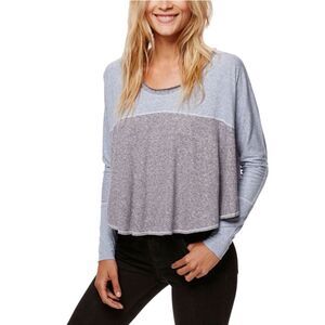 Free People Cloud 9 Long Sleeve ‘Waterfall’ Colorblock Tee
